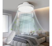 Senza Pale Silenzioso Ventilatore da Soffitto con Luce e Telecomando 60W Lampadario Ventilatore Motore DC Luminosità e 3 Temperatura Colore Regolabili 6 Velocità Timer Memoria RA97 per Camera da Letto