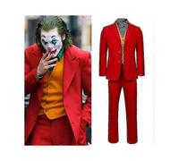 (Senza parrucca - 140 cm) Arthur Fleck Joker 2019 Costume Cosplay Set Completo, Travestimento di Halloween