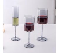 Senza Piombo Tubo Dritto Cristallo Rosso Wie Bicchieri Calice Champagne Cocktail Glass Cup, Grey, 180ml
