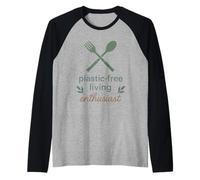 Senza plastica, ecologico, zero rifiuti, verde sostenibile Maglia con Maniche Raglan