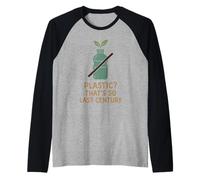 Senza plastica, ecologico, zero rifiuti, verde sostenibile Maglia con Maniche Raglan