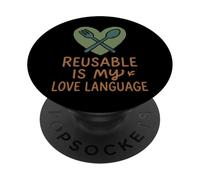 Senza plastica, ecologico, zero rifiuti, verde sostenibile PopSockets PopGrip Adesivo