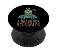 Senza plastica, ecologico, zero rifiuti, verde sostenibile PopSockets PopGrip Adesivo