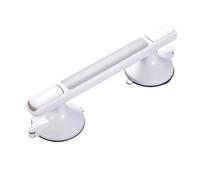 Senza sforzo Maniglia for bagno in plastica for anziani e barra di sostegno a ventosa for vasche da bagno e docce senza foratura, 12,2 pollici risparmia spazio(White 2pcs)