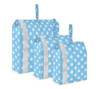 Senza soluzione di continuità Blu Estetica Stelle Blu 3pcs Viaggio Imballaggio Borse di Stoccaggio Pieghevole Armadio Borse Ziplock Bag Abbigliamento Organizer