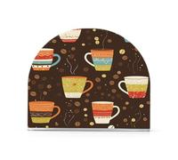 Senza soluzione di continuità Cartoon Tazza di caffè acrilico quadrato portatovaglioli per bagno, ristorante freestanding portatovaglioli per la decorazione domestica di carta per tavolo, cucina