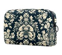 Senza soluzione di continuità Foglia D'acero Sfondo Nero Piccola Borsa per il Trucco per le Donne Sacchetto di Immagazzinaggio Cosmetico con, Multicolore 04, 18.5x7.5x13cm/7.3x3x5.1in