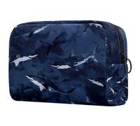 Senza soluzione di continuità Foglia D'acero Sfondo Nero Piccola Borsa per il Trucco per le Donne Sacchetto di Immagazzinaggio Cosmetico con, Multicolore 09, 18.5x7.5x13cm/7.3x3x5.1in