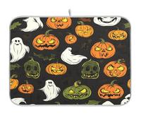 Senza soluzione di continuità zucca di Halloween e modello di essiccazione tappetino per la cucina contatore piatto scolapiatti opaco tappetino XL asciugatura tappetino per piatti 18 x 24