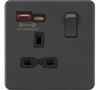 Senza viti 13A 1G Switched SKT w/Dual USB FASTCHARGE Porte A/C; 5-12V 4A condiviso