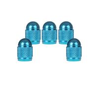 SENZEAL 5 Pezzi Tappi Valvole Pneumatici Bullet Stile Universale Tappino Gomme Auto in Alluminio Cappucci Delle Valvole per Biciclette Camion Moto Auto Azzurro