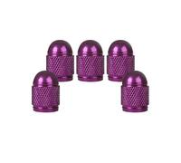 SENZEAL 5 Pezzi Tappi Valvole Pneumatici Bullet Stile Universale Tappino Gomme Auto in Alluminio Cappucci Delle Valvole per Biciclette Camion Moto Auto Viola