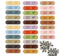 SenZee Etichette fatte a mano con amore, 30 etichette in pelle PU con rivetti per articoli fatti a mano lavorati a maglia, cappelli e vestiti all'uncinetto