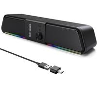 SENZER CS20 Casse Pc, Casse Usb Bluetooth Flowing LED Gaming SoundBar, Casse per Pc Computer Portatile (jack non da 3,5 mm)