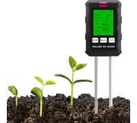 SenZjx Misuratore di terreno, funzionamento a batteria 6 in 1, pH/temperatura/fertilità/intensità luminosa/umidità ambientale, misuratore di umidità delle piante per prati/piante in vaso/giardinaggio