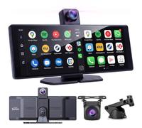 Senzo CarPlay Display da 10,26 pollici, con dash cam 4K, schermo per auto Android, telecamera posteriore, adatta per Apple CarPlay e Android Auto
