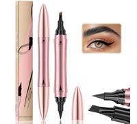 SEO-FANALLY Matita Sopracciglia Waterproof Con Eyeliner Nero, 3D Matita Sopracciglia Microblading con Quattro Punte, Sopracciglia Make up, Penna matita per Sopracciglia Effetto Pelo (Grigio)
