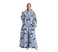 Seogva Coperta indossabile extra lunga, felpa oversize per donne e uomini, super calda e accogliente, coperta gigante con cappuccio, coperta in flanella spessa con maniche e tasca gigante, Grande