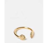 Seol + Gold - Anello aperto con conchiglie in oro vermeil 18 kt P