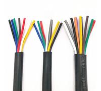Seoncoeng 15 AWG 1.5MM2 RVV 2/3/4/5/6/7/8/10/12/14/16/18 Core Spilli Filo di Rame Conduttore Elettrico RVV Cavo Nero(12 cores 2 meters)
