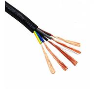 Seoncoeng 24 AWG 0.2MM2 RVV 2/3/4/5/6/7/8/10/12/14/16/18 Core Spilli Filo di Rame Conduttore Elettrico RVV Cavo Nero(10 cores 5 meters)