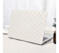 Seorsok Compatibile con MacBook Air 13 pollici Case2022 2021 2020 2019 2018 Release A1932 A2179 M1 A2337 Touch ID, elegante custodia rigida in plastica in pelle trasparente, griglia in PVC beige