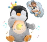 seOSTO Peluche Che Respira, Pinguino Peluche Con Luci E Musica, Pupazzo Che Tespira Scoperte Sensoriali,Regalo Neonato Accessori Utili
