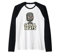 Seoul Beats - Microfono Carino con Musica K-Pop Maglia con Maniche Raglan
