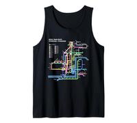 Seoul City Korea Train Railway - Souvenir Mappa del Percorso Canotta