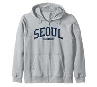 Seoul Corea del Sud College University Style Navy Felpa con Cappuccio