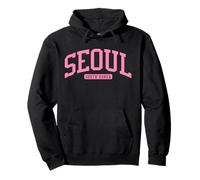 Seoul Corea del Sud College University Style Navy Felpa con Cappuccio