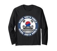 Seoul Corea del Sud Tempio Coreano Bandiera della Corea del Sud Maglia a Manica