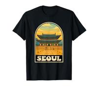 Seoul Corea del Sud Vintage City Palazzo Illustrazione Maglietta