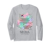 Seoul Corea del Sud Watercolor City Landmark Maglia a Manica