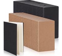 Sepamoon 150 Pack Kraft Notebook Journals 5.82 Inch x 4.13 Inch A6 Softcover Notebooks Bulk for Kids Student Writing Sketch Travel Journal Office Notepad with 48 Page 24 Sheet(Black,Brown,Unlined)