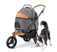 Separable Travel Pet Stroller Carrier Dog Strollers for Medium Large Dogs, Foldable Pet Stroller Carriage Lightweight Dog Pram Pushchair for Dogs / 2 Cats Multiple Pet(Grey B)
