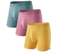 Separatec Boxer da Uomo bambù Doppia Tasca 8a Gen. Retroshorts Aderenti Tasca Separata Mutande Intimo Comodo Traspirante Biancheria Intima 3 Pezzi L