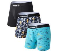 Separatec Boxer da Uomo in Rayon di bambù, con Stampa, Traspirante, con Doppia Tasca, Confezione da 3