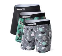 Separatec Boxer da Uomo in Rayon di bambù, con Stampa, Traspirante, con Doppia Tasca, Confezione da 3