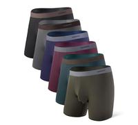 Separatec Mutande Boxer Uomo Doppia Tasca Indipendente Elastico Boxers Lunghi bambù Traspirante Morbido 35mm Cintura Senza Cuciture Intimo Pantaloncini Multipack