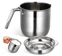 Separatore Albumi Uovo in Acciaio Inossidabile 1500ml Argento | Filtro per Albume, Separazione Rapida e Splash-Proof, Secchio Forato per Baking, Cottura Domestica