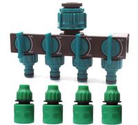 Separatore d'acqua a quattro vie a connessione rapida per irrigazione da giardino, supporta più uscite per tubi flessibili e flusso d'acqua uniforme (4 percorsi+3/8)