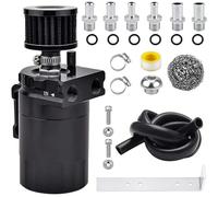 Separatore della valvola di s sostituzione Kit serbatoio di raccolta olio con filtro di sfiato universale in alluminio(Black)