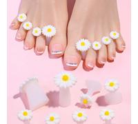 Separatore di dita in silicone a forma di crisantemo bianco, adatto per donne e ragazze Silicone