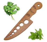 Separatore di foglie per verdure in legno, utensile da cucina con 8 fori - Pratico strumento per separare foglie di coriandolo, prezzemolo e menta; accessorio divertente per cuochi casalinghi.