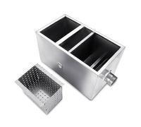 Separatore di grassi, 1000x400x400mm Trappola for grasso Separatore olio-acqua Trincea Cucina Catering Acciaio inossidabile commerciale Sedimentazione delle acque reflue a tre stadi,Filtrazione effic