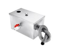 Separatore di grassi, 350 * 200 * 200mm In Acciaio Inox 8LB Grasso Trappola Intercettore Separatore Acqua Olio for Ristorante Cucina Strumenti di Trattamento Delle Acque Reflue,Filtrazione efficiente