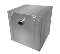 Separatore di grassi commerciale 60L per lavello 9KG in acciaio inossidabile Filtro separatore di acqua e olio di scarto Cucina ristorante Takeaway Hotel Café Uscita 50mm Compatto 39x39x39cm