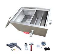 Separatore Di Grassi Commerciale, Intercettatore in Acciaio Inossidabile con Ingresso Superiore, Separatore Di Grassi Sottolavello per Utensili da Cucina per Ristoranti e Case/ Color/40*25*23Cm/16*10*
