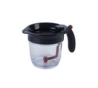 Separatore di Grassi Nurnesy Funzione Easy Drip con Filtro, Rilascio Inferiore per la Separazione di Sughi e Salse, Materiale PP Trasparente, Dimensioni 17 * 15 * 10,5 Cm (Bianco)